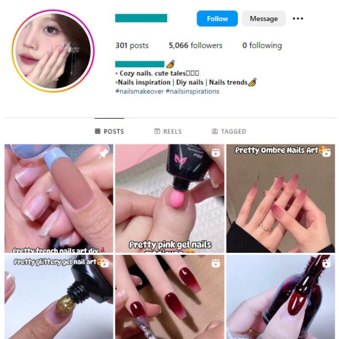 5K Beauty Nails Instagram Account for sale