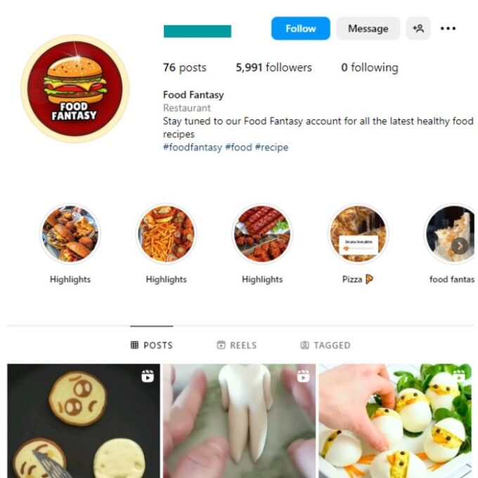 5K Fast Food Instagram Account for sale