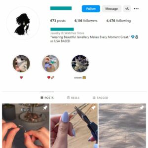 6K Fashion Jewelry Instagram Account for sale