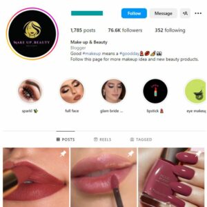 75K Lips Makeup Instagram Account for sale