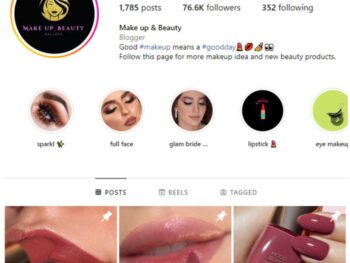 75K Lips Makeup Instagram Account for sale
