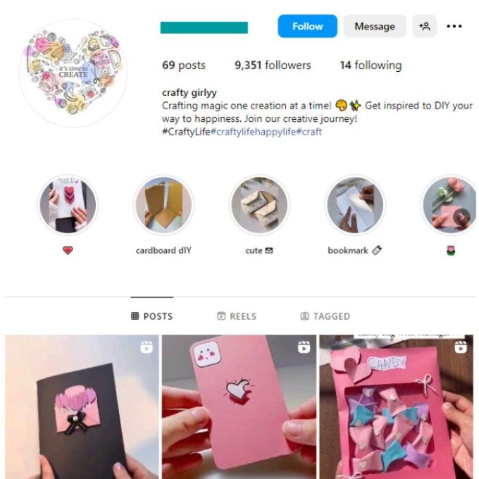 9K Crafts DIY Instagram Account for sale