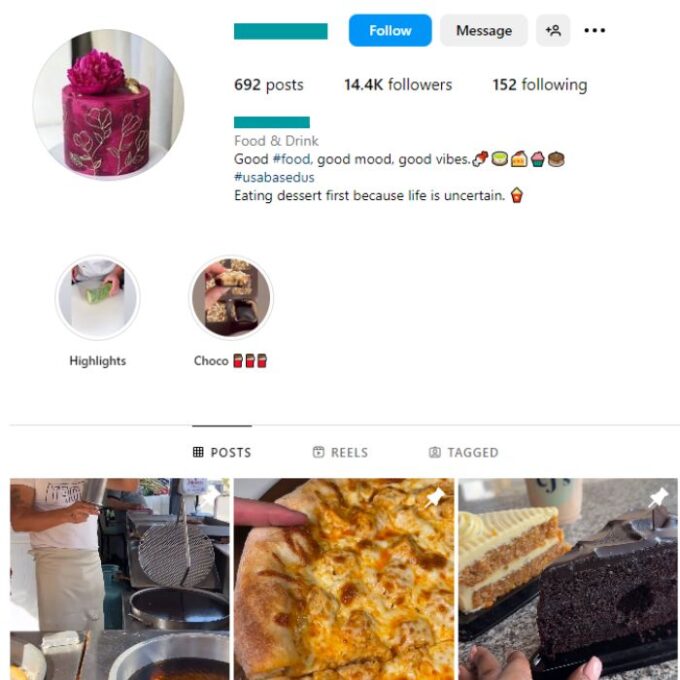 14K Food Cuisines Instagram Account for sale