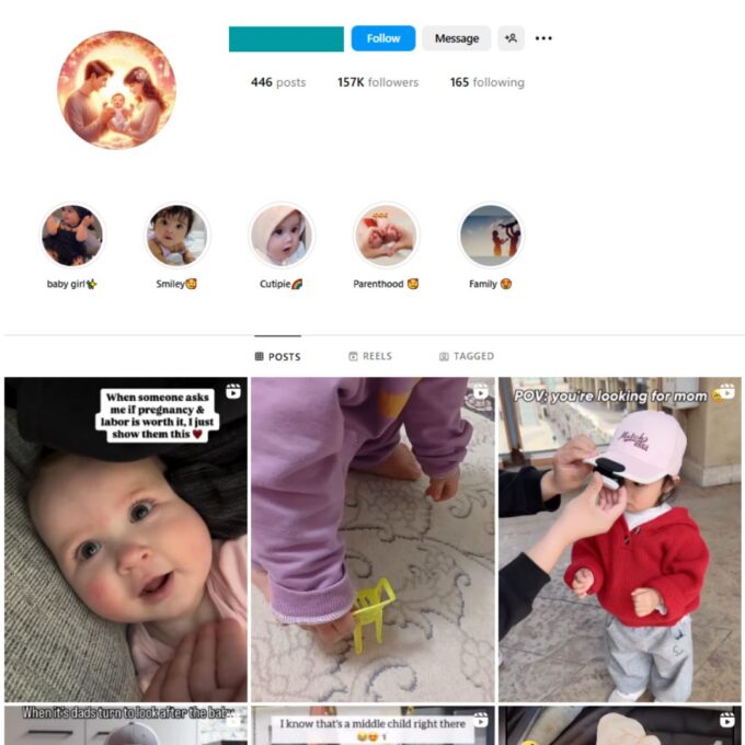 150K Kids Babies Instagram Account for Sale
