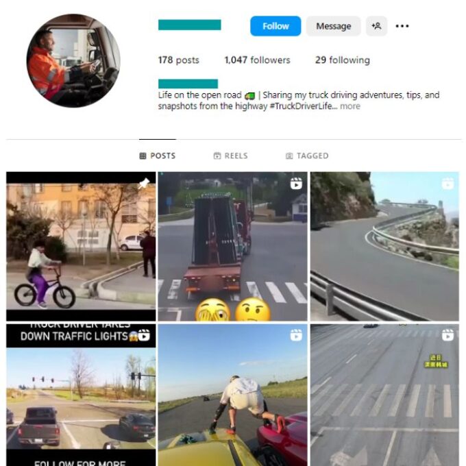 1K Cars Dashcam Instagram Account for sale