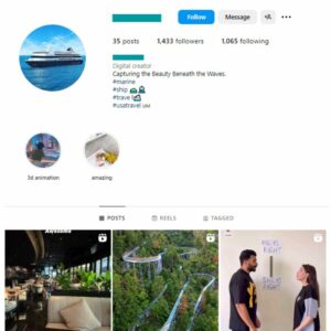 1K Cruise Travel Instagram Account for sale