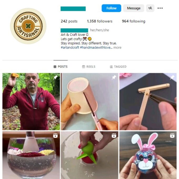 1K DIY Crafts Instagram Account for sale