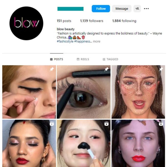 1K Eyelashes Makeup Instagram Account for sale