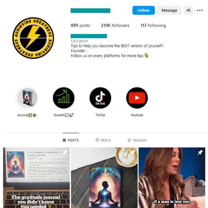 200K Motivation Success Instagram Account for sale
