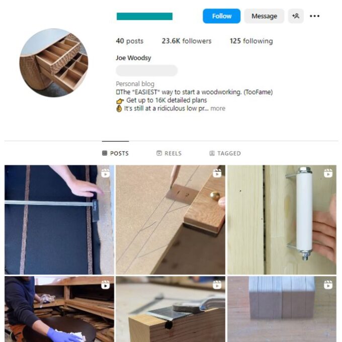 20K Woodwork Furniture Instagram Account for sale
