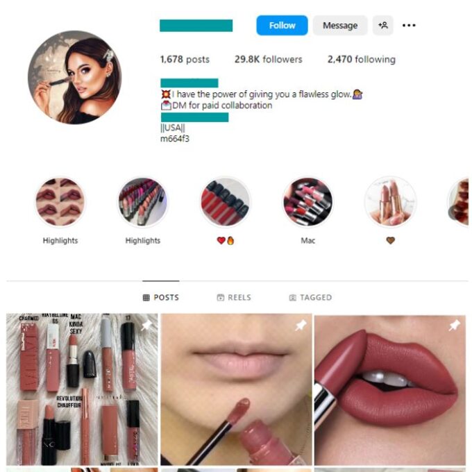 29K Makeup Lipsticks Instagram Account for sale