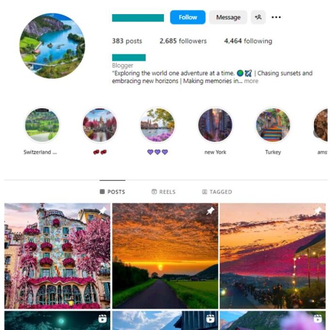 2K Travel Vacation Instagram Account for sale
