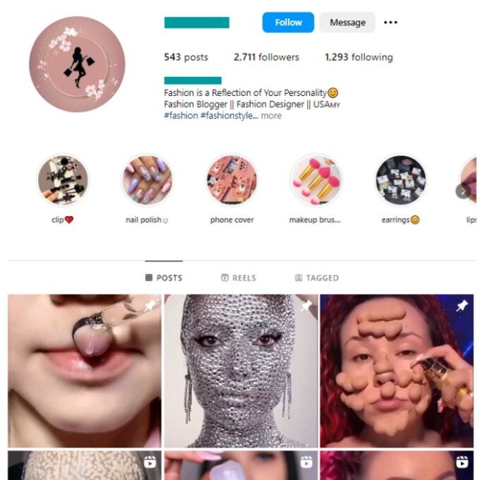2K Women's Makeup Instagram Account for sale