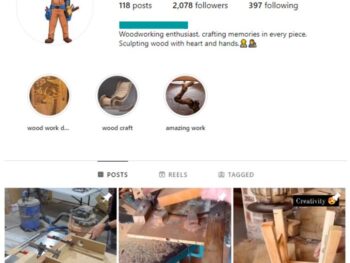 2K Woodworking Carpenter Instagram Account for sale