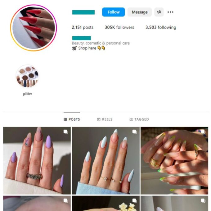 300K Beauty Nails Instagram Account for sale