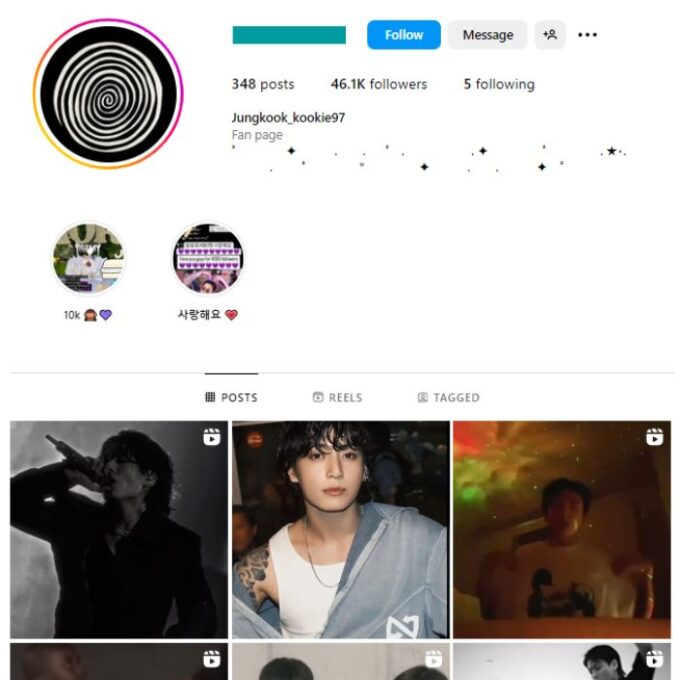 45K BTS Jungkook Instagram Account for sale