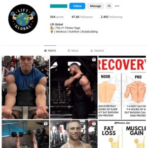 45K Workout Fitness Gym Instagram Account for sale