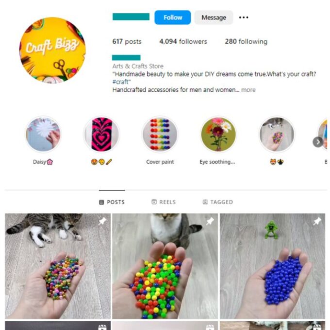 4K DIY Crafts Instagram Account for sale