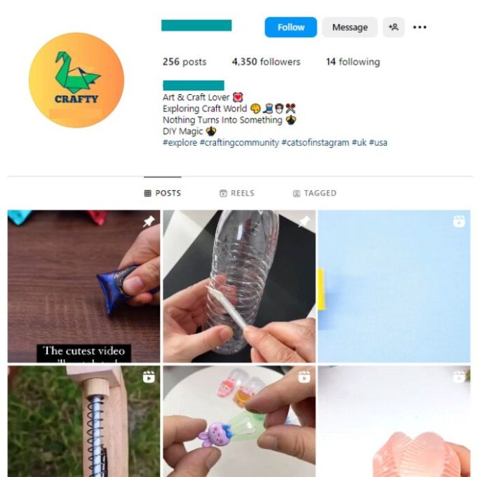 4K Handicraft DIY Instagram Account for sale