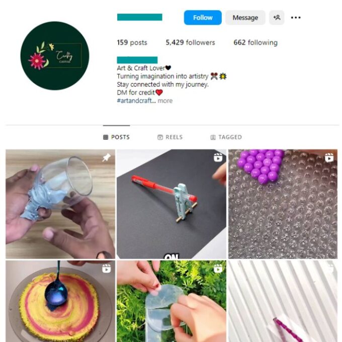 5K Creative DIY Instagram Account for sale