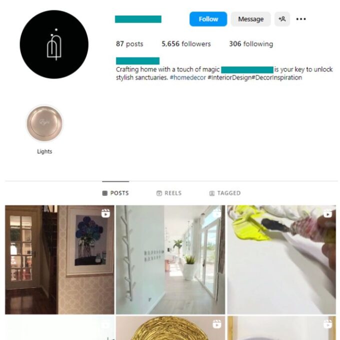 5K Home Decor Interior Instagram Account for sale