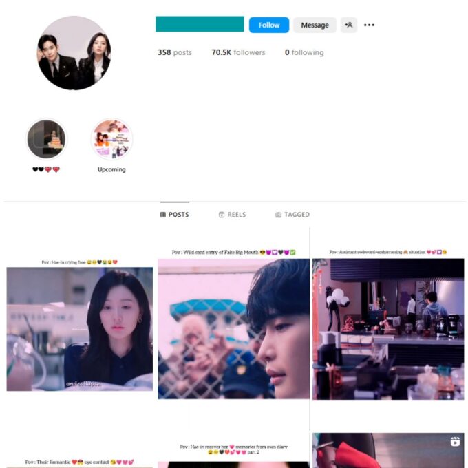 70K K-Drama Series Instagram Account for Sale