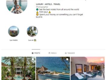 95K Travel Hotels Instagram Account for sale