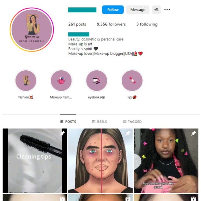9K Makeup Trends Instagram Account for sale