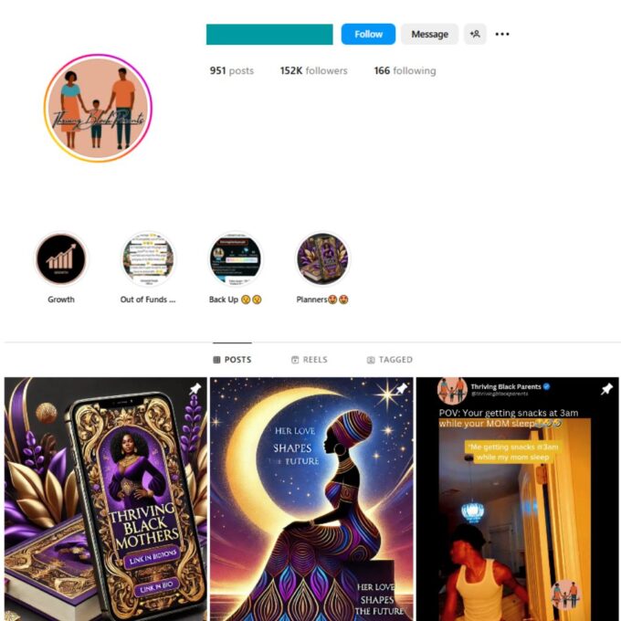 150K Black Family Instagram Account for Sale