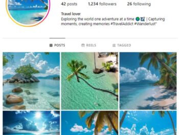 1K Beaches Travel Instagram Account for sale