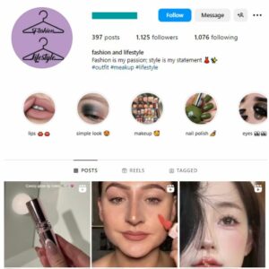 1K Beauty Makeup Instagram Account for sale