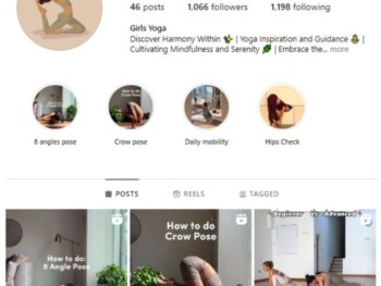 1K Fitness Yoga Instagram Account for sale