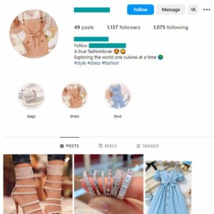 1K Women's Fashion Accessories Instagram Account for sale