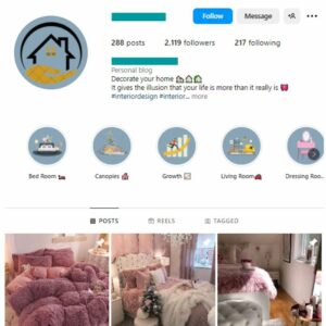 2K Luxury Interior Design Instagram Account for sale