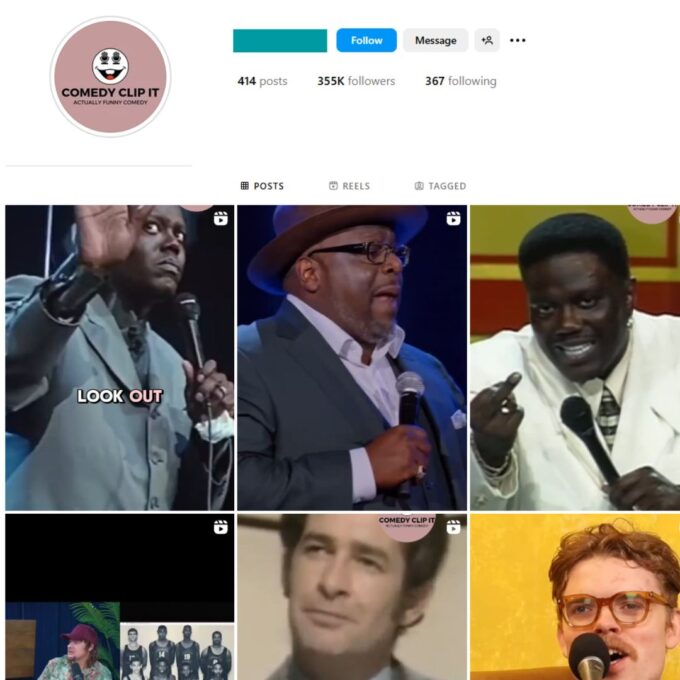 350K Stand-Up Comedy Instagram Account for Sale
