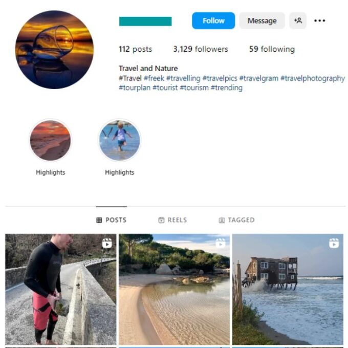 3K Travel Explore Instagram Account for sale