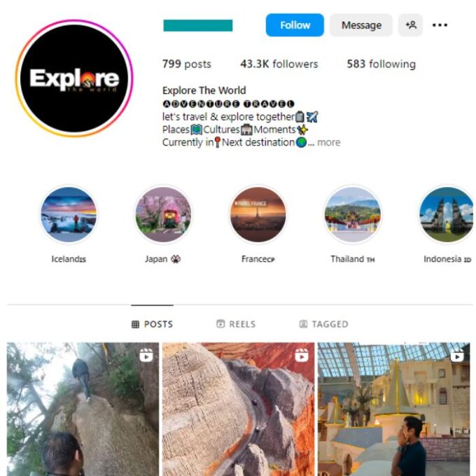 40K Travel Adventure Instagram Account for sale