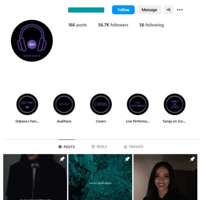 55K Music Songs Instagram Account for sale