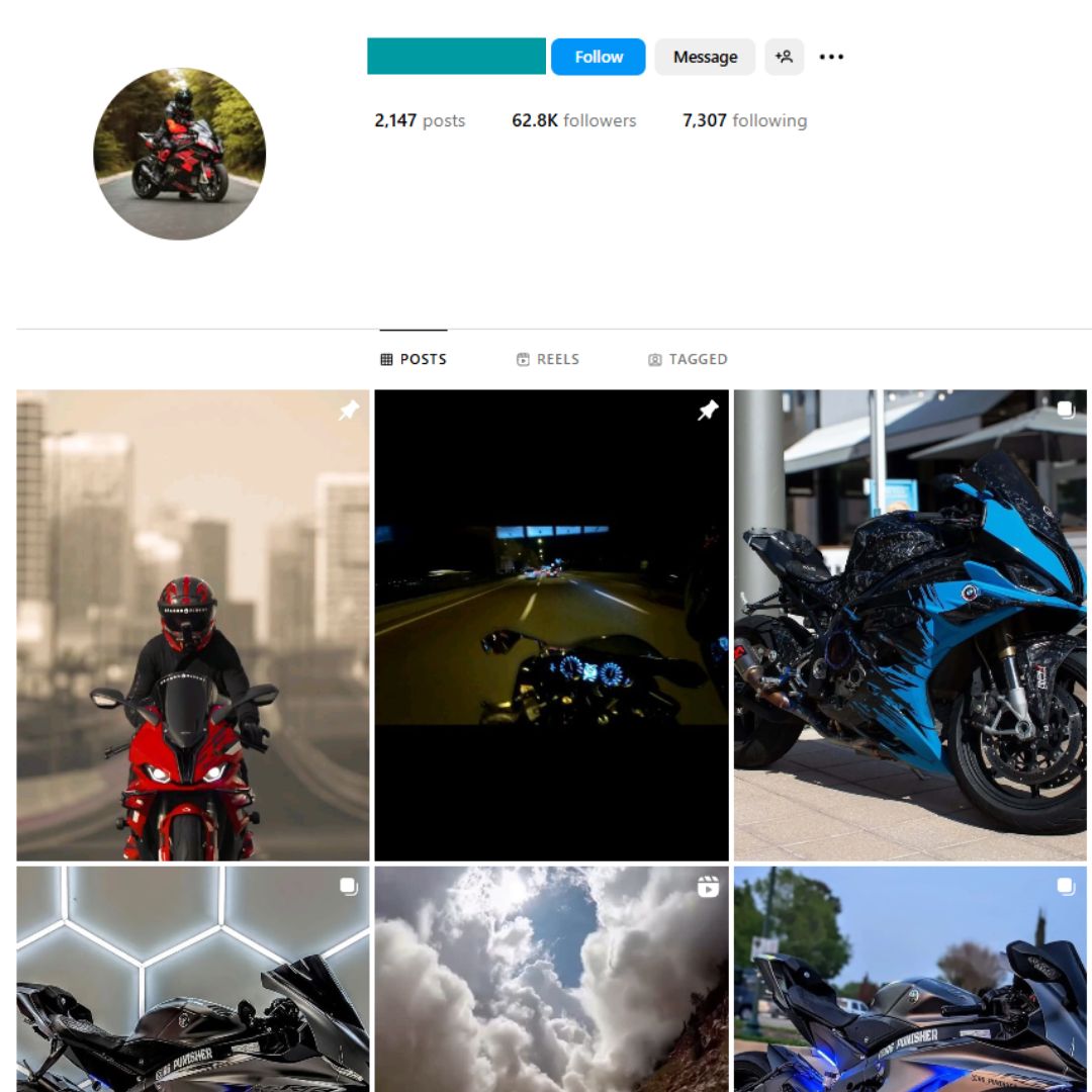 60K Bikes Racing Instagram Account for Sale