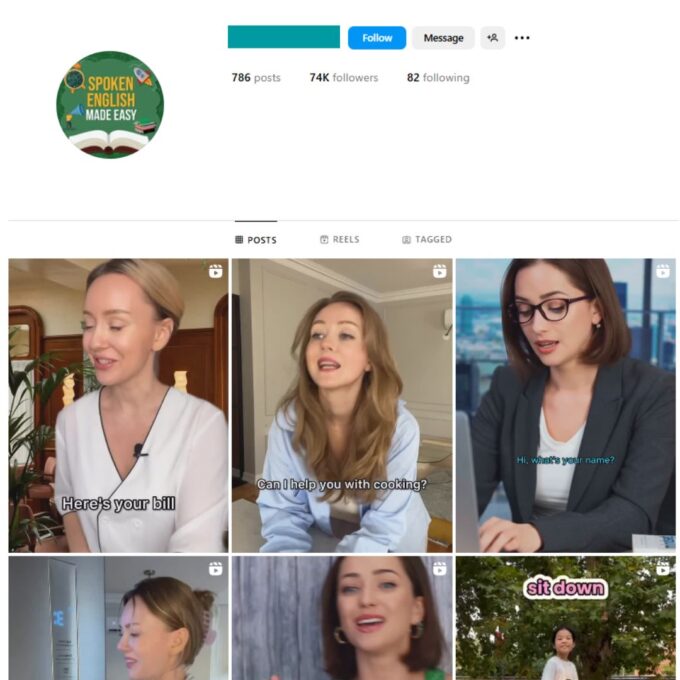 70K English Learning Instagram Account for Sale