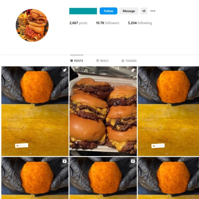 10K Food Reels Instagram Account for Sale