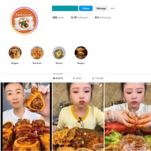 13K Food Mukbang Instagram Account for Sale