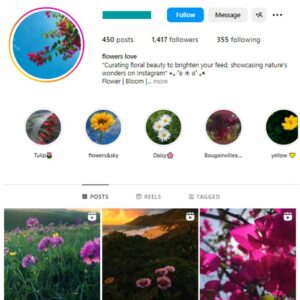 1K Beautiful Flowers Instagram Account for sale