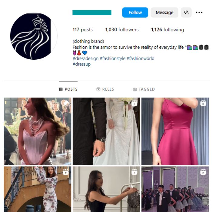 1K Fashion Outfits Instagram Account for sale