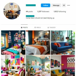 1K Home Interior Design Instagram Account for sale
