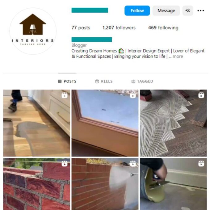1K Home Renovation Decor Instagram Account for sale
