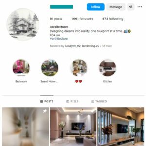 1K Mansions Interior Design Instagram Account for sale