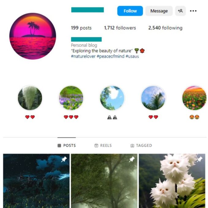1K Travel Destinations Instagram Account for sale