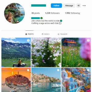 1K Travel Nature Instagram Account for sale