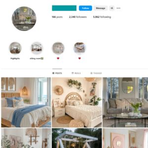 2K Beautiful Home Interior Instagram Account for Sale